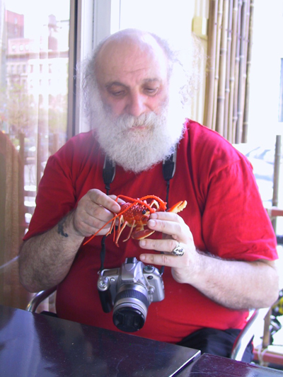 Ira Cohen with lobster and camera